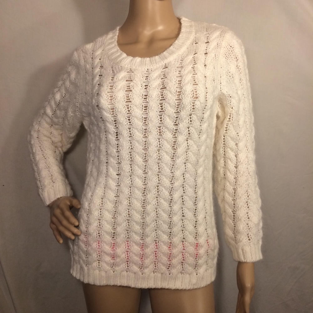 Joe Fresh Knit White Sweater, Size S/P
